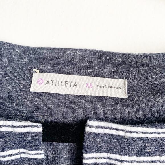 Athleta Striped Linen Blend Vida Sleeveless Dress Navy White Classic Size XS - Picture 4 of 12